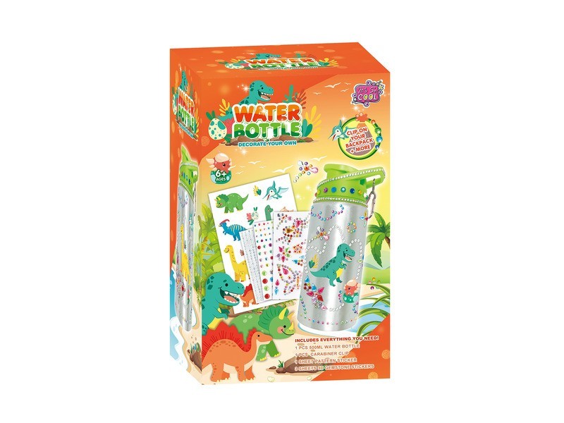 Dínós kulacs matricákkal