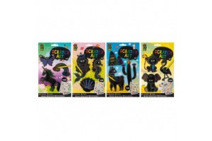 Csináld magad állatos képkarcoló, 4 db, kaparó toll