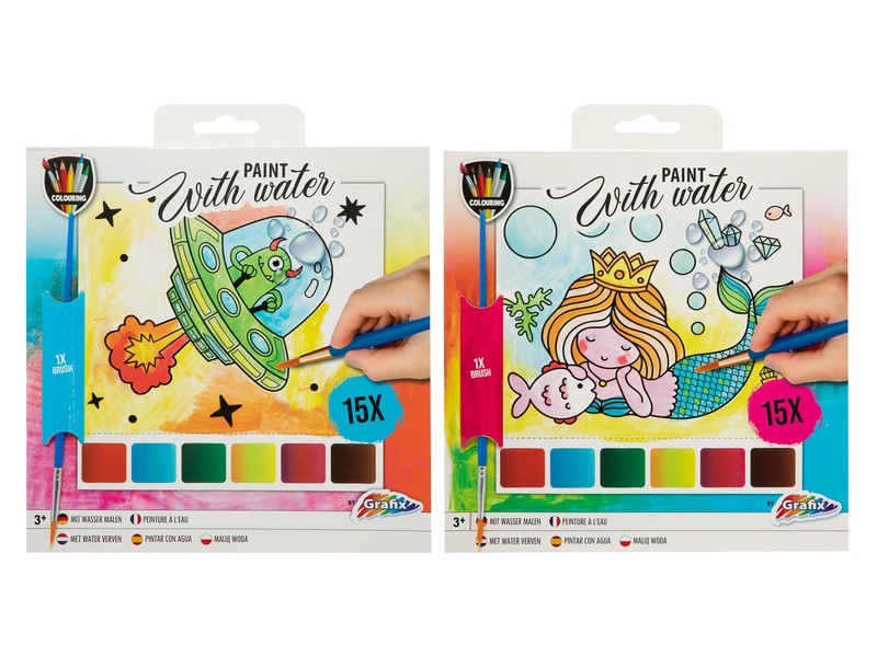 Fess vízzel — 15 lap, 20×20 cm, ecsettel