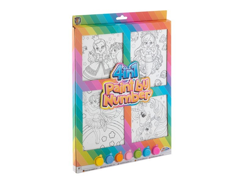 Fess számok szerint 4IN1 lányoknak — 7 festék, 2 ecset
