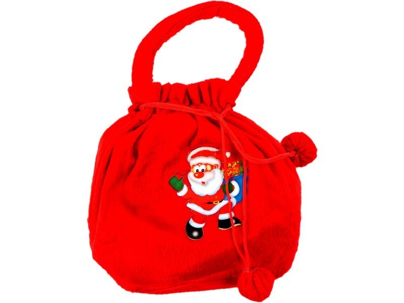 Mikulás plüss táska - ünnepi ajándék