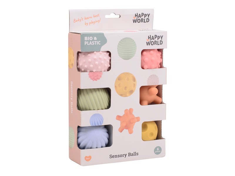 Érzékelő labdák 6 db/csomag - színes fejlesztő játék