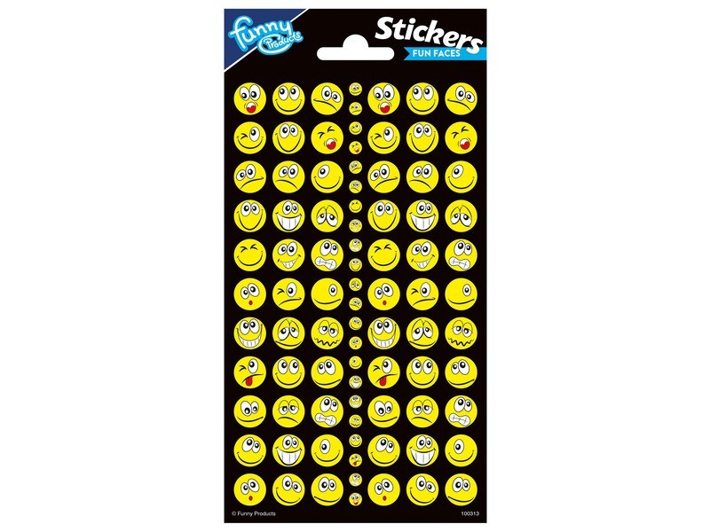 Matrica csillogós - Őrült sárga arcok