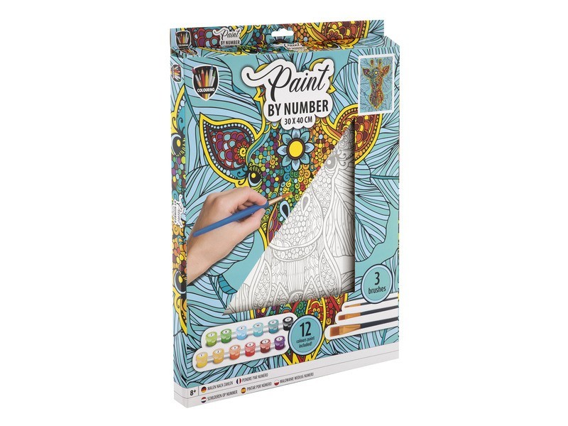 Zsiráf - Fess számok szerint, 30x40 cm