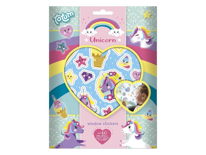 Színes unikornis ablakmatrica gyerekszobába