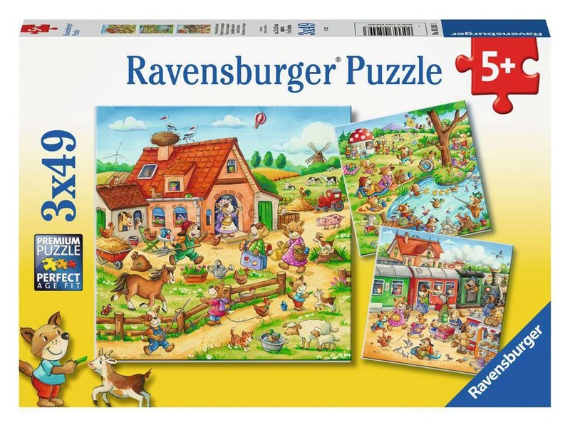 Puzzle 3x49 db - Nyaralás, 3x49 darabos készlet