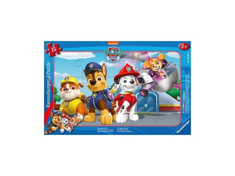 Puzzle 15 db - Mancs Őrjárat, 4 bátor kutyi
