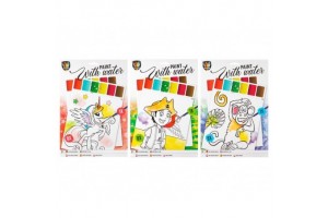 Fess vízzel A4 kifestő - 8 lap, ecsettel, 3 féle