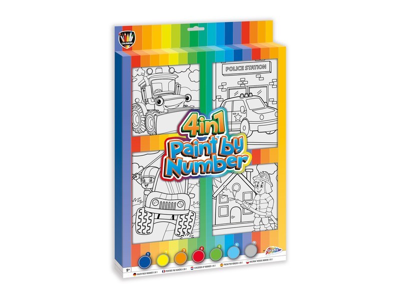 Fess számok szerint 4IN1 – 7 festék, 2 ecset