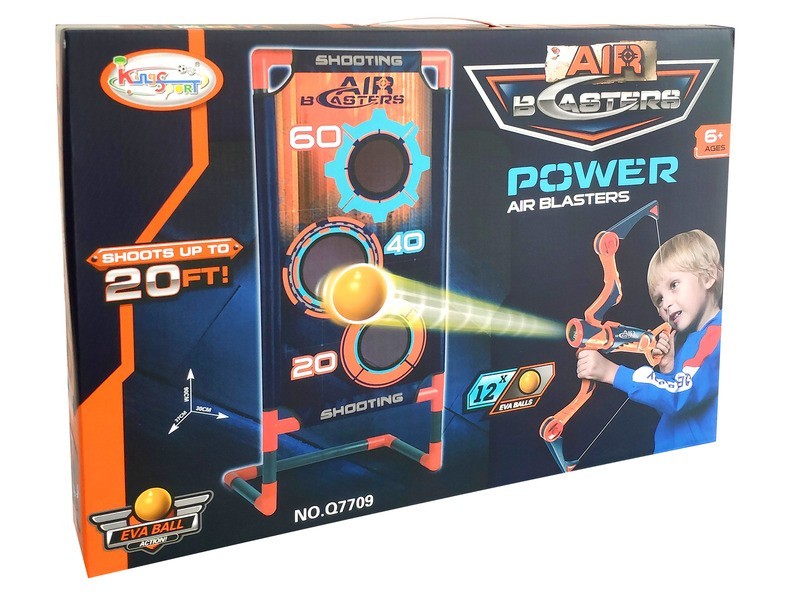 Golyókilövő íj céltáblával és 12 szivacsgolyó