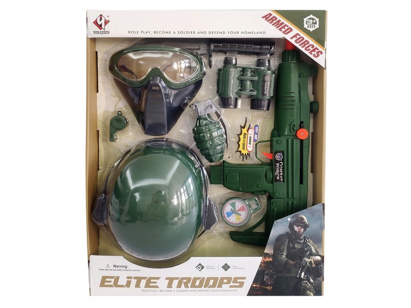 Katonai sisak és fegyverszett (8 db)