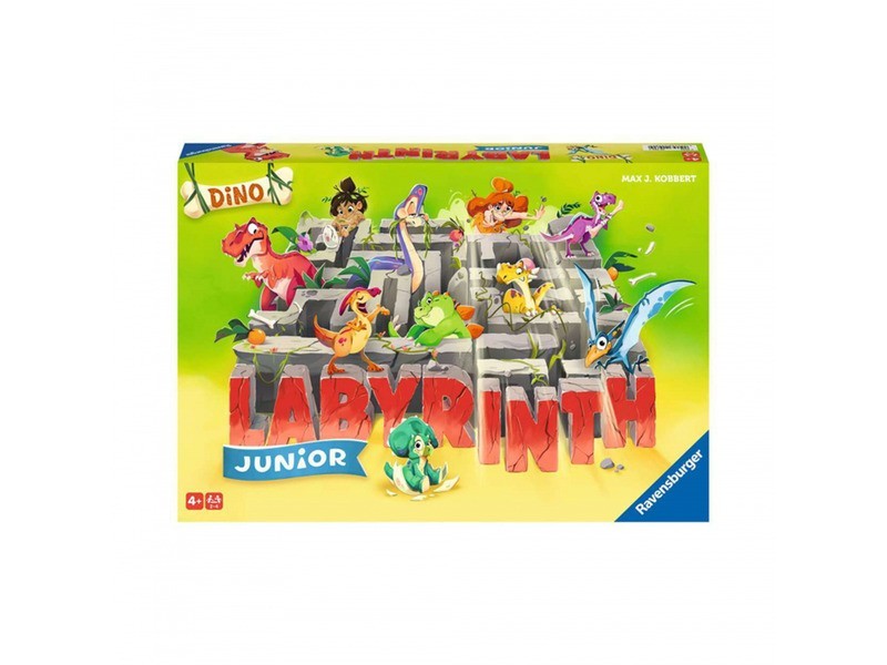 Társasjáték - Dínó labirintus doboza és játékelemek