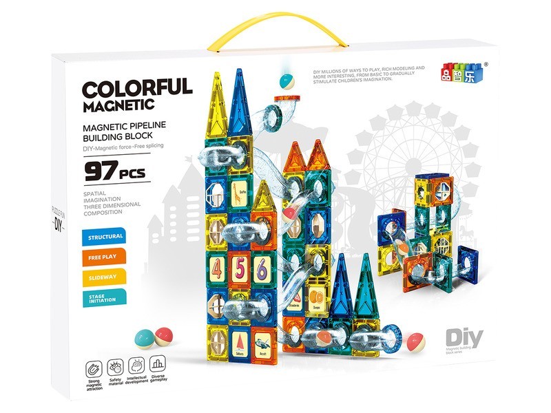 Mágneses építő és golyófuttató – 97 db