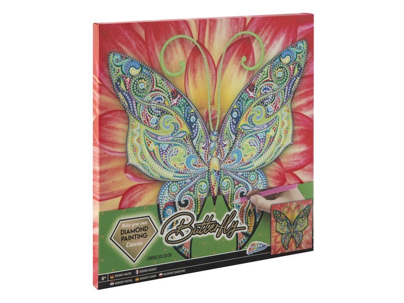 Grafix gyémánt festmény vászonra - Pillangó 30x30 cm