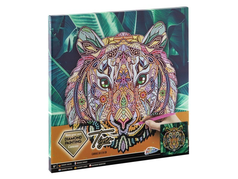 Grafix gyémántfestés vászon - Tigris 30x30 cm