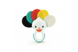 Színes pávás csörgő és rágóka