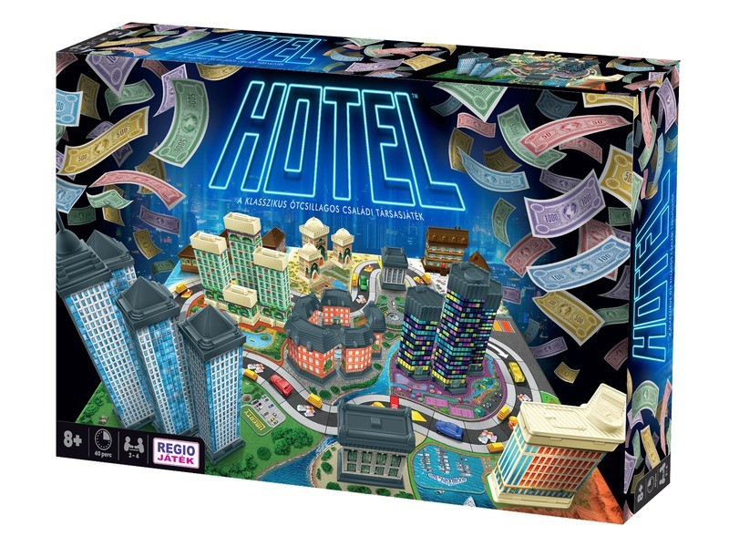 Társasjáték Hotel - doboz és játékelemek