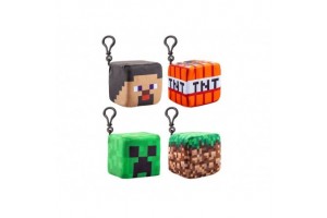 Minecraft plüss kocka kulcstartó 8 cm – 4 féle