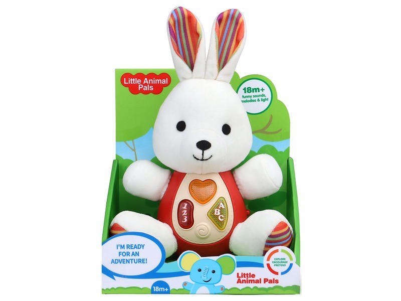 Zenélő világító altató nyuszi — puha plüss játék