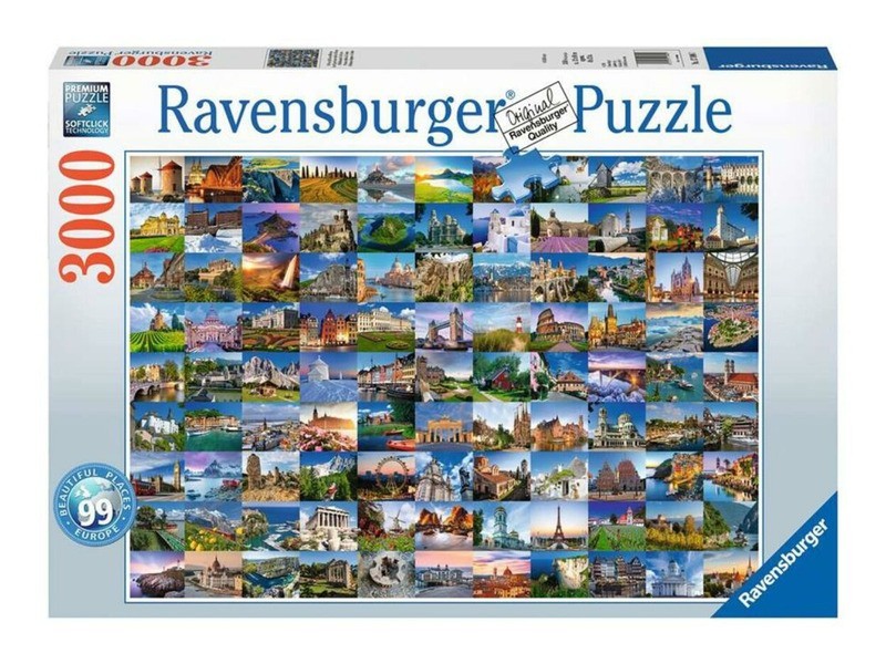 Puzzle 3000 db - 99 gyönyörű hely Európában borítókép