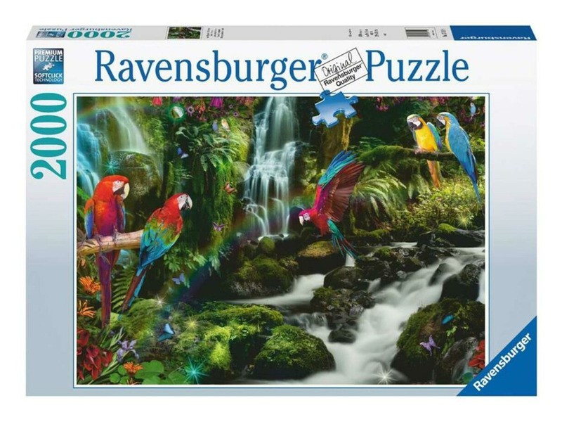 2000 db puzzle: színes papagájok