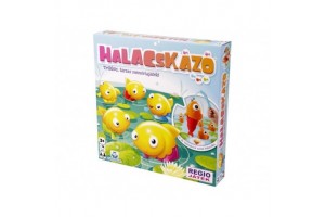 Halacskázó társasjáték – doboz és játékelemek