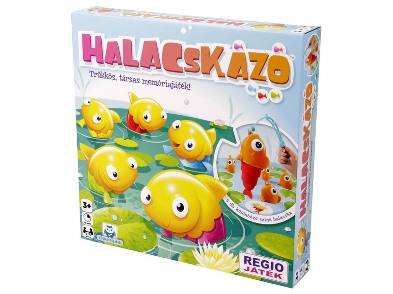 Halacskázó társasjáték – doboz és játékelemek