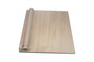 Fa gyúródeszka sodrófával – natúr fa, konyhai eszköz