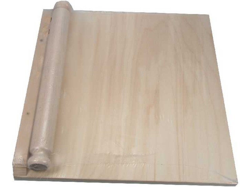 Fa gyúródeszka sodrófával – natúr fa, konyhai eszköz