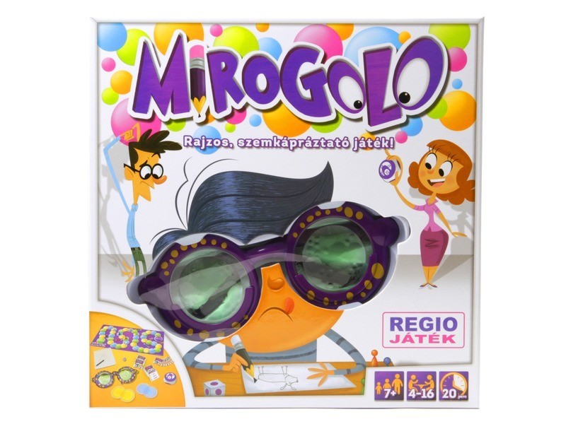 Mirogolo társasjáték - doboz és játékelemek