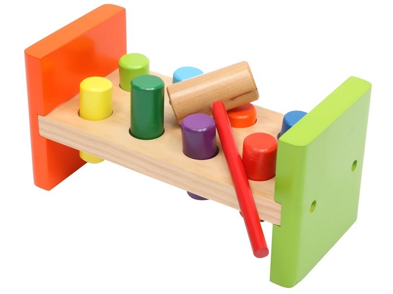 Színes fa kalapácsos játék készlet