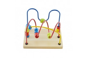 Fa golyóvezető készlet – natúr fa, színes golyók