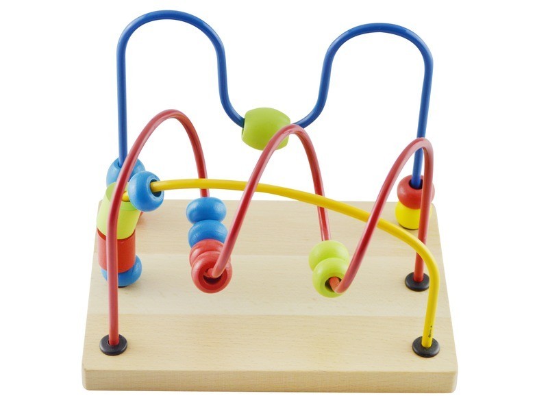 Fa golyóvezető készlet – natúr fa, színes golyók