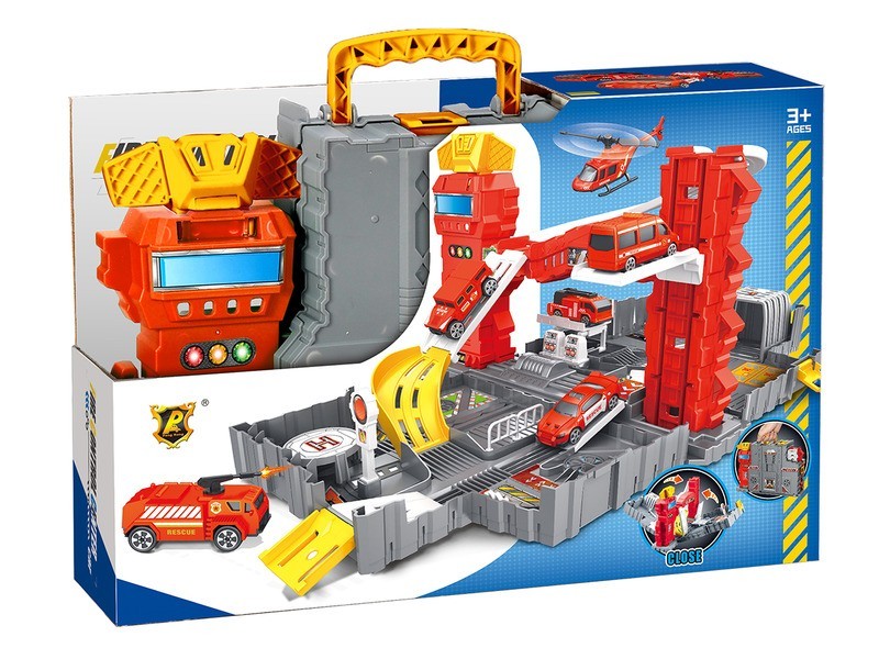 Tűzoltó garázs két autóval - termékfotó