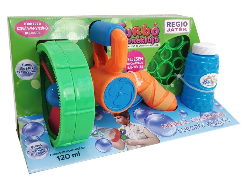 Turbó buborékfújó játék - sok buborék, gyermekeknek