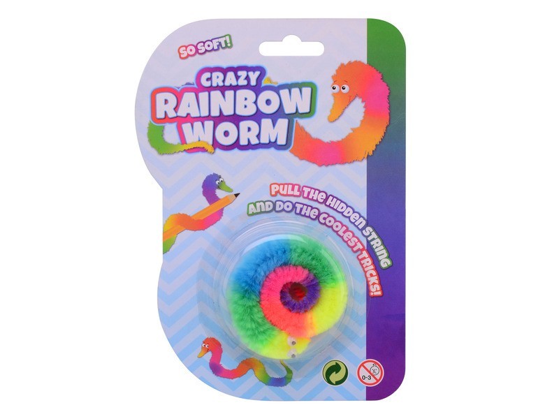 Tekergőző szivárványkukac plüss