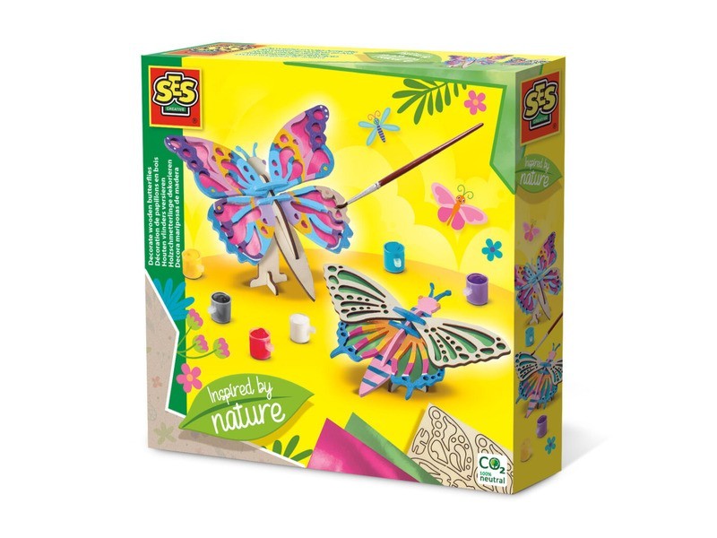 Színezhető fapillangók – natúr fa díszek festéshez