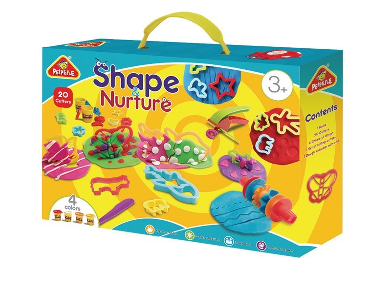 Színek és formák gyurmaszett - 4 tégely