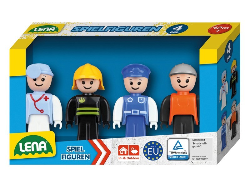 Műanyag figurák - orvos, tűzoltó, rendőr, építőmunkás