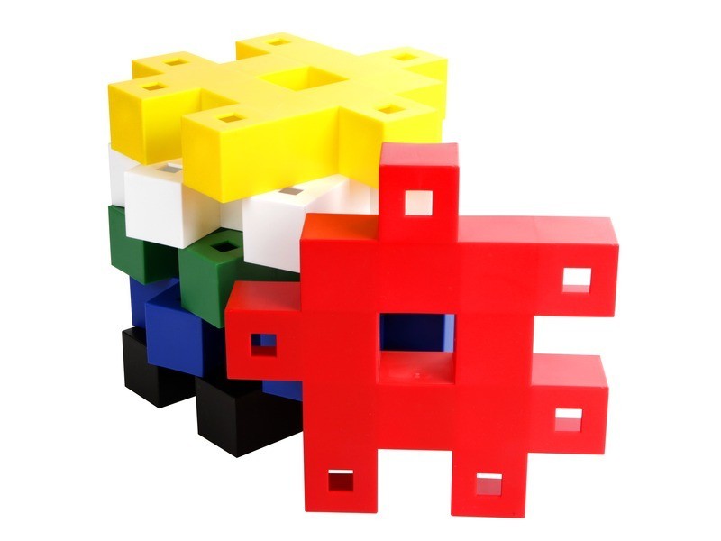 Műanyag építőjáték 6 db - nagy készlet