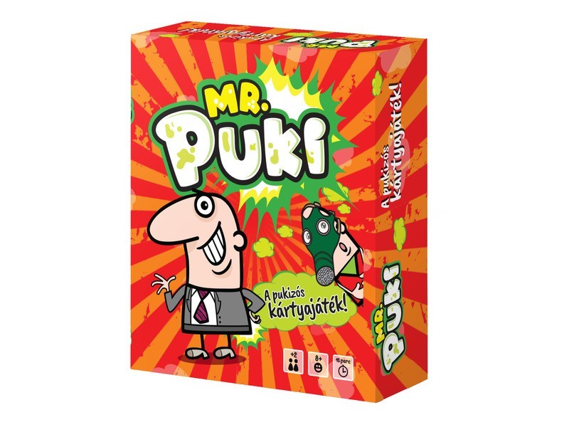 Mr Puki kártyajáték — doboz és kártyák