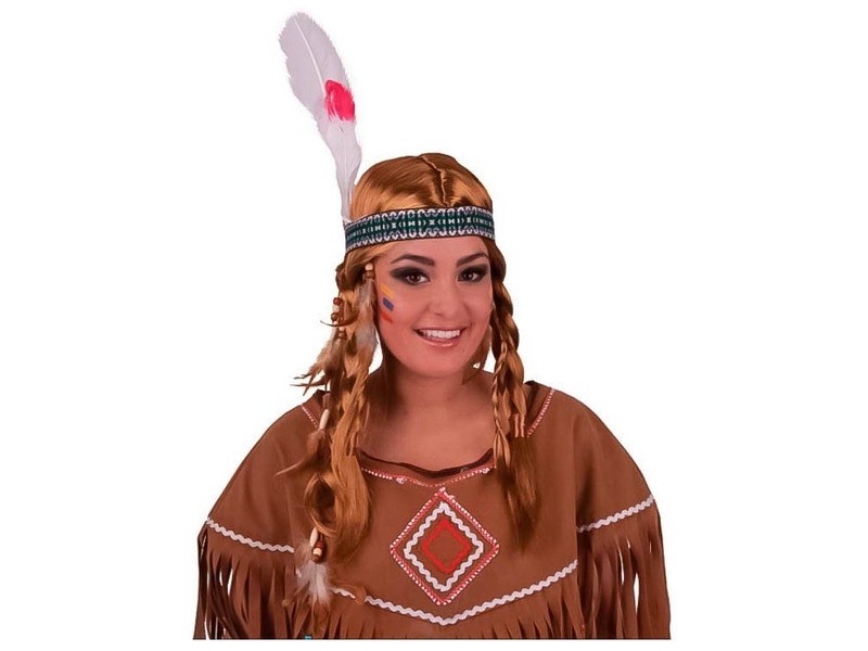 Indián lány paróka - fekete, jelmez paróka