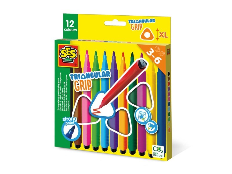 Háromszög markolatú filctoll, kényelmes fogás