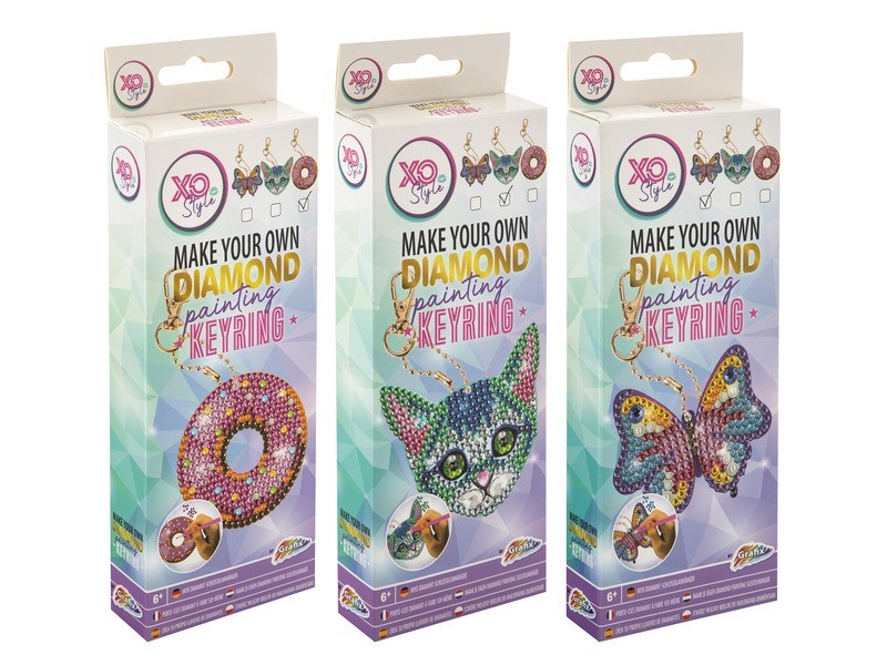 Grafix gyémántfestős kulcstartó - 3 féle