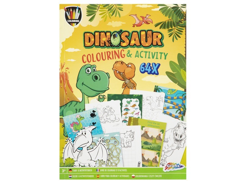 Grafix Dino színező foglalkoztatókönyv A4, 64 oldal