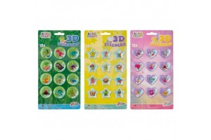 Grafix 3D csillámos matricák - 12 db, 3 féle