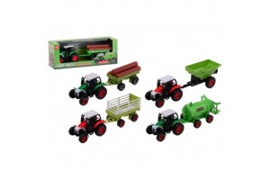 Fém traktor utánfutóval - 22 cm