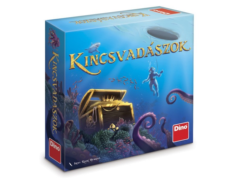 Dino Kincsvadászok társasjáték - doboz és játékelemek