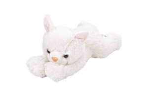 Fehér cica plüssfigura, 25 cm
