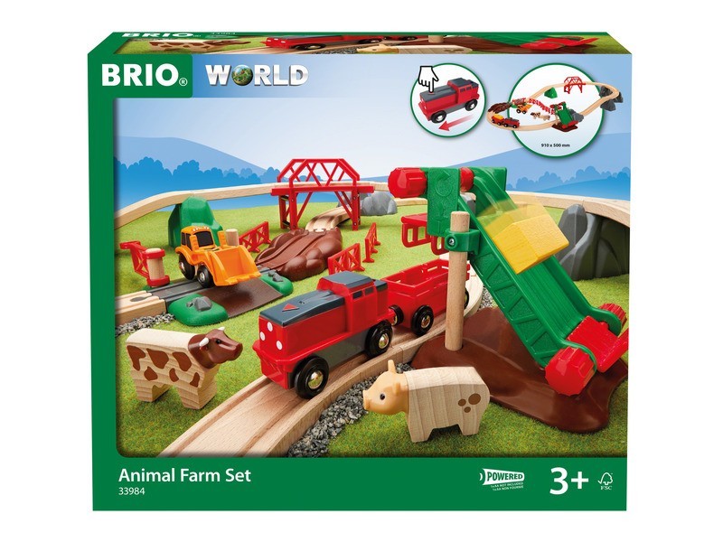 BRIO vonat farm készlet - fa vonatjáték
